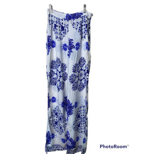 A’Gaci lightweight blue & white pants with side slits. Sz.S